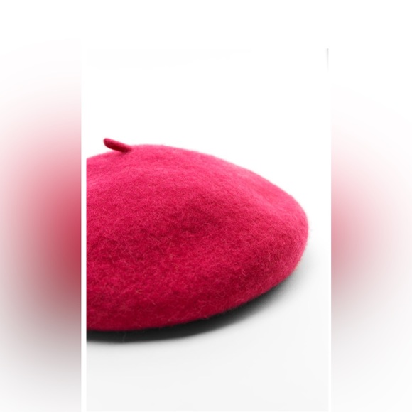 NWT Zara Fuchsia Pink Wool Beret - Picture 11 of 16